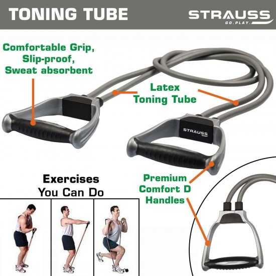Resistance Band Toning Tube Exercise Tube for Physical Therapy 