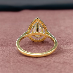 14K Gold Ring 2.13 Ct Moissanite Pear Shape