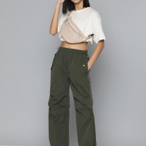 Women Relaxed Loose Fit Safari Parachute Joggers