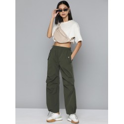 Women Relaxed Loose Fit Safari Parachute Joggers