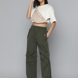 Women Relaxed Loose Fit Safari Parachute Joggers