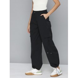 Women Relaxed Loose Fit Wide Parachute Joggers