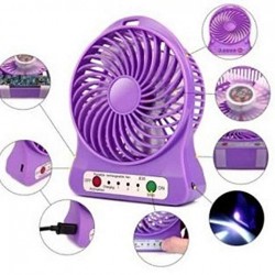4 Inch Multi Functional Rechargeable Battery USB Mini Fan Portable Comfort with 3 Speed Level