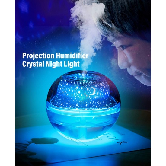 Air Diffuser Water Purifier Crystal Air Humidifier with Led Night Light USB Home Humidifier Air Fresher