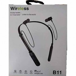 B11 Wireless Bluetooth Neckband Earphones Bluetooth Headset with Mic Black  In the Ear