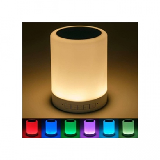 Wireless Portable Bluetooth Speaker with Smart Touch Led Mood Lamp SD Card and Mic