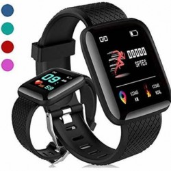  ID116 Plus Smart Band body Fitness Tracker - Black Strap