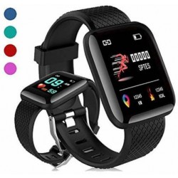  ID116 Plus Smart Band body Fitness Tracker - Black Strap