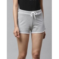 Women Solid Regular Shorts (Gray)