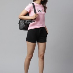 Women Basic Shorts With Drawcord Black