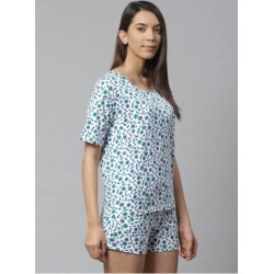 Women Drop Shoulder T-shirt And Shorts Night Suit