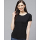 Women High-Low Solid Long Tshirt Black