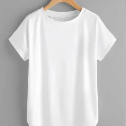 Women High-Low Solid Long Tshirt (White)