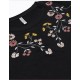 Women Embroided Crop Top (Black)