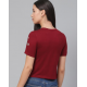 Women Embroided Crop Top Maroon