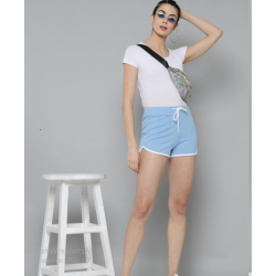 Women Solid Regular Shorts Blue