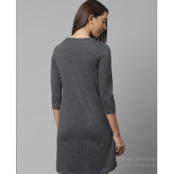 Women Single Jersey Night Dress Gray