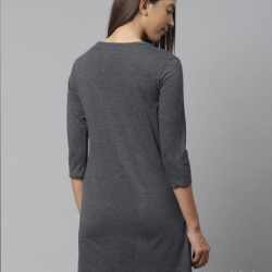 Women Single Jersey Night Dress Gray