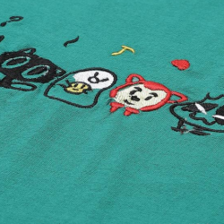 Women Embroidery Basic T-shirt Green