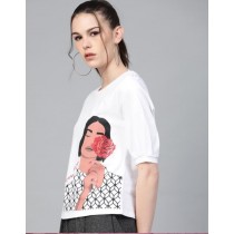 Women Printed Top white 