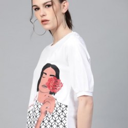 Women Printed Top white 
