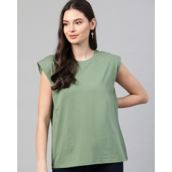 Women Cotton Oversized Top Green