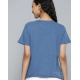 Women Solid Round Neck T-Shirt Blue