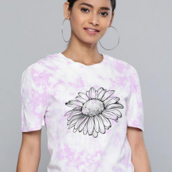 Women Dyed Round Neck T-shirt Lvn