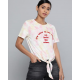 Dyed Front Knot Crop Top Pink