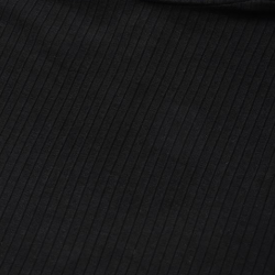 Women Solid Ribbed Top Black