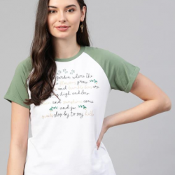 Women Printed T-shirt Green