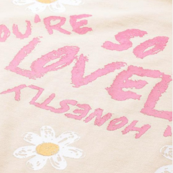 Women Floral Back Printed T-shirt Beige