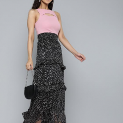 Women Ribbed Fitted Cut-Out Crop Top Pnk