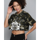 Women Camouflage Print Cropped T-shirt