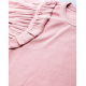 Women Flutter Sleeves Ribbed Fitted Top Pink